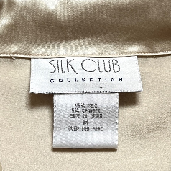 SILK CLUB pure silk top shirt M - Picture 8 of 9